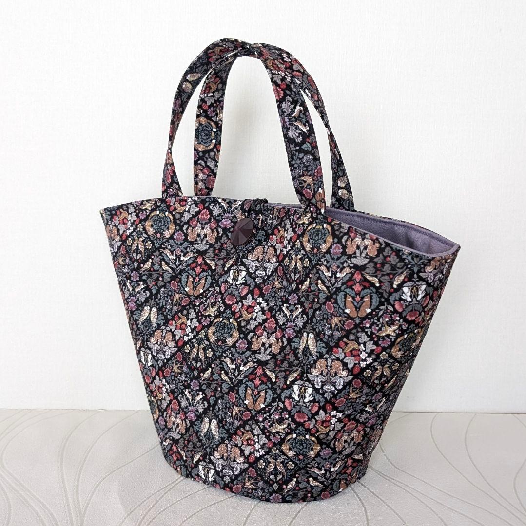 ハンドメイド　マルシェバッグ　ミニサイズ　バケツ型トートバッグ
