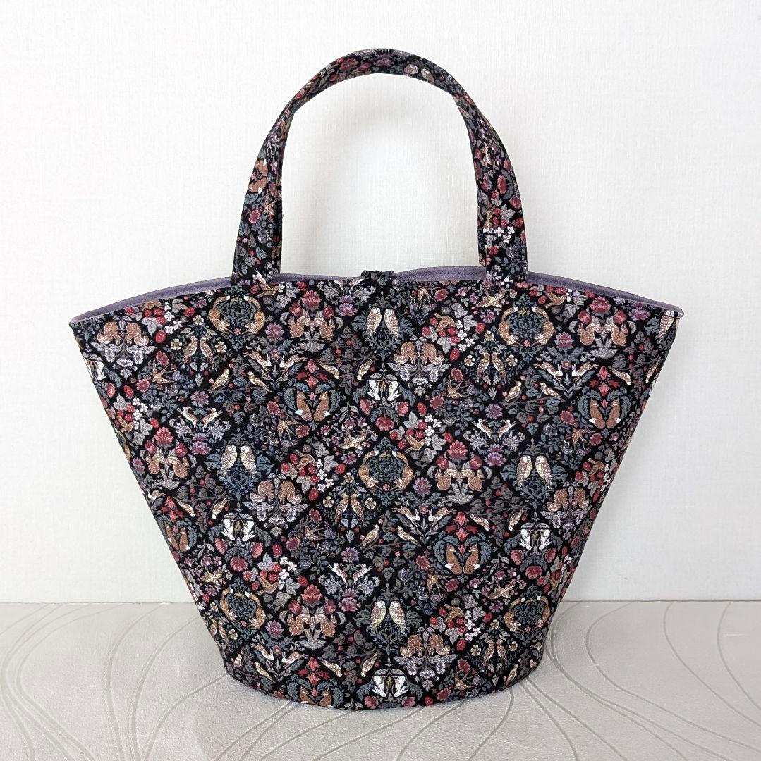 ハンドメイド　マルシェバッグ　ミニサイズ　バケツ型トートバッグ