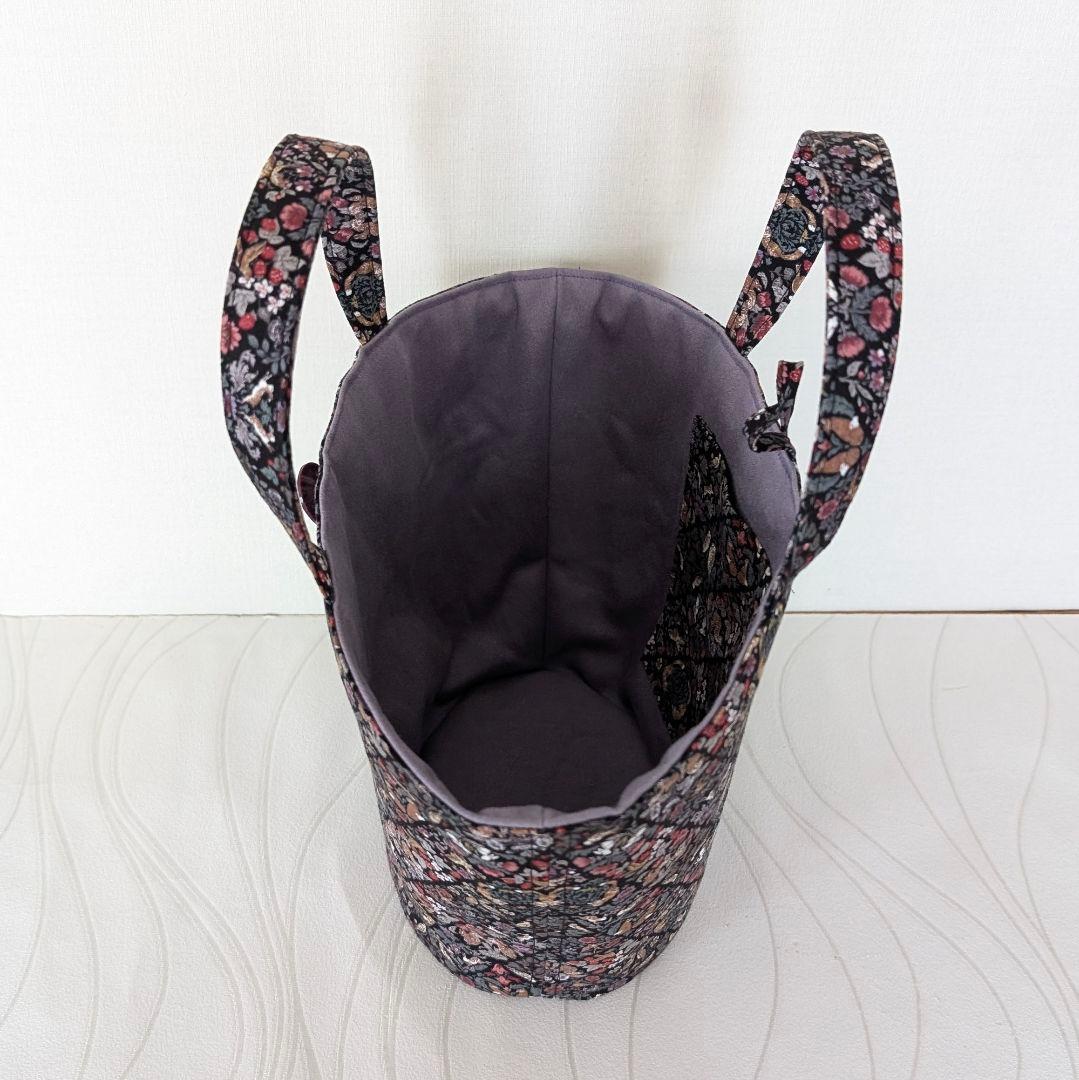 ハンドメイド　マルシェバッグ　ミニサイズ　バケツ型トートバッグ