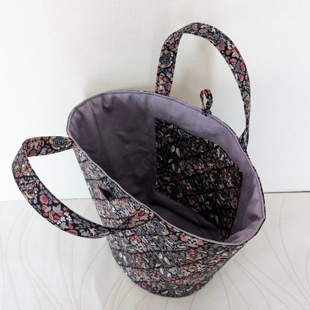 ハンドメイド　マルシェバッグ　ミニサイズ　バケツ型トートバッグ