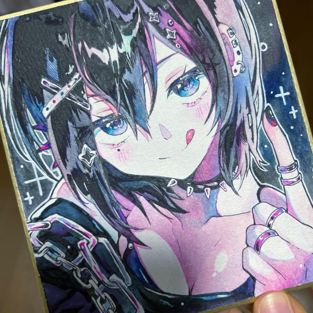 シ*号様 手描きイラスト　色紙