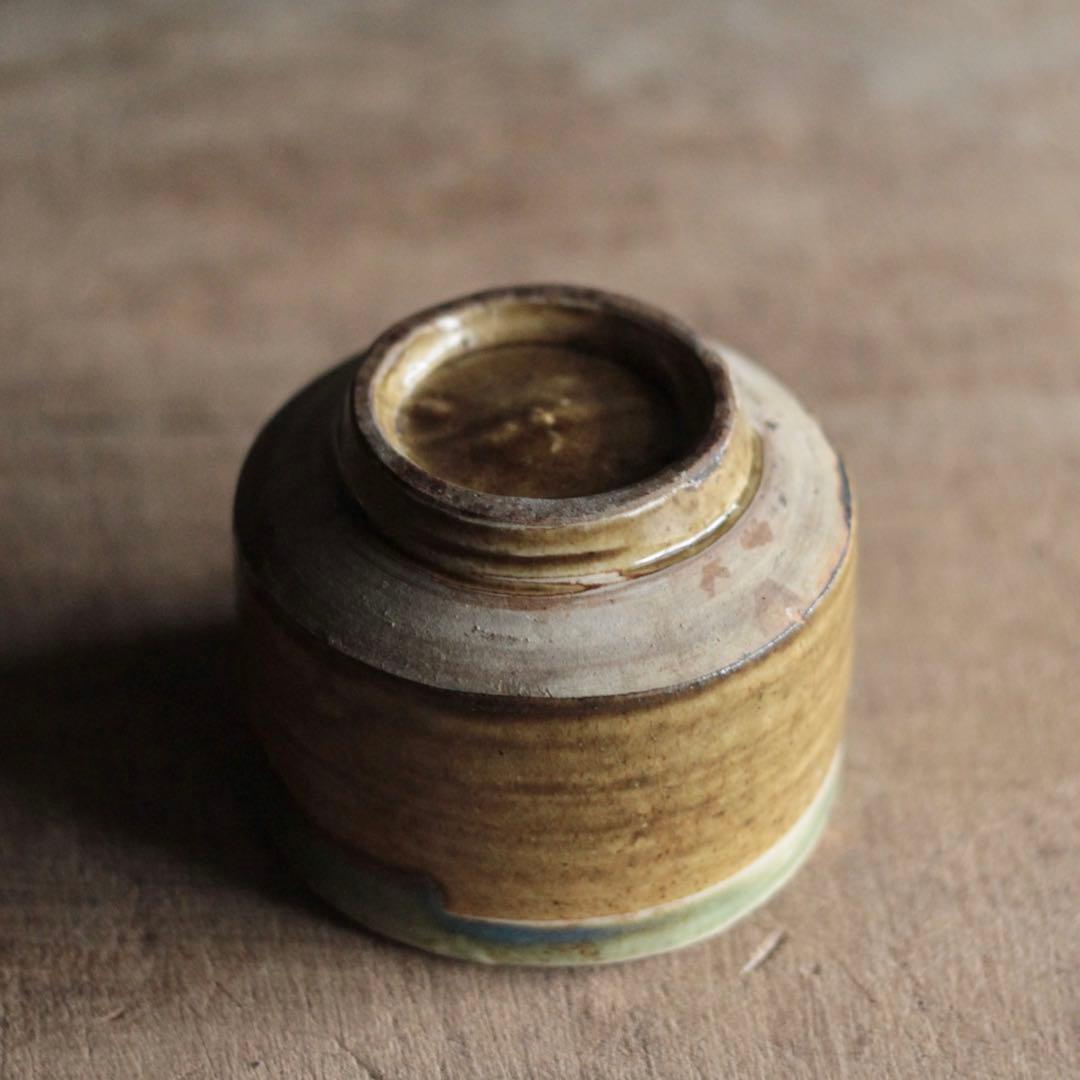 壺屋焼 緑釉掛け 飴釉 火入れ 古道具 アンティーク