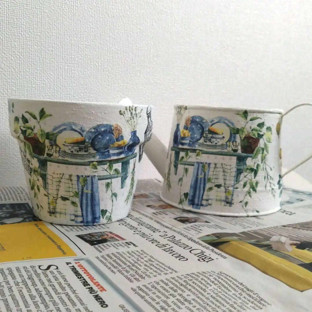 デコパージュ　リメイク鉢★D-39GardenKITCHEN