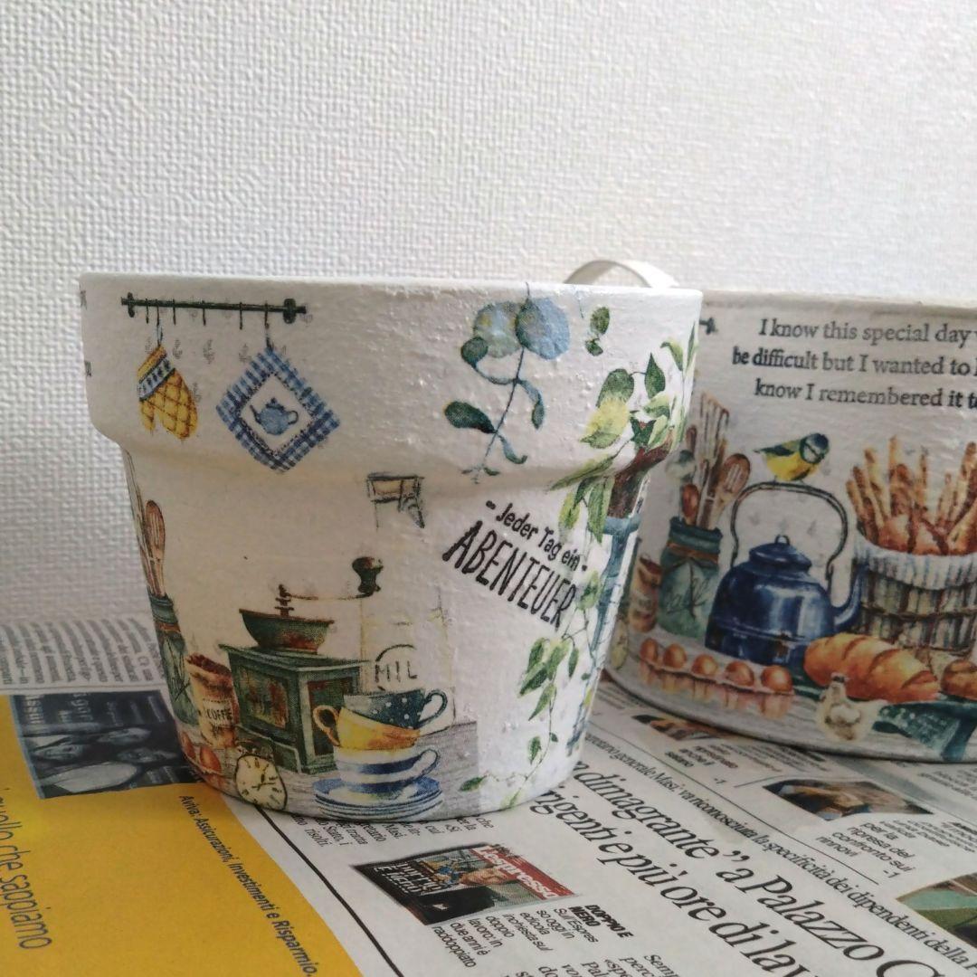 デコパージュ　リメイク鉢★D-39GardenKITCHEN