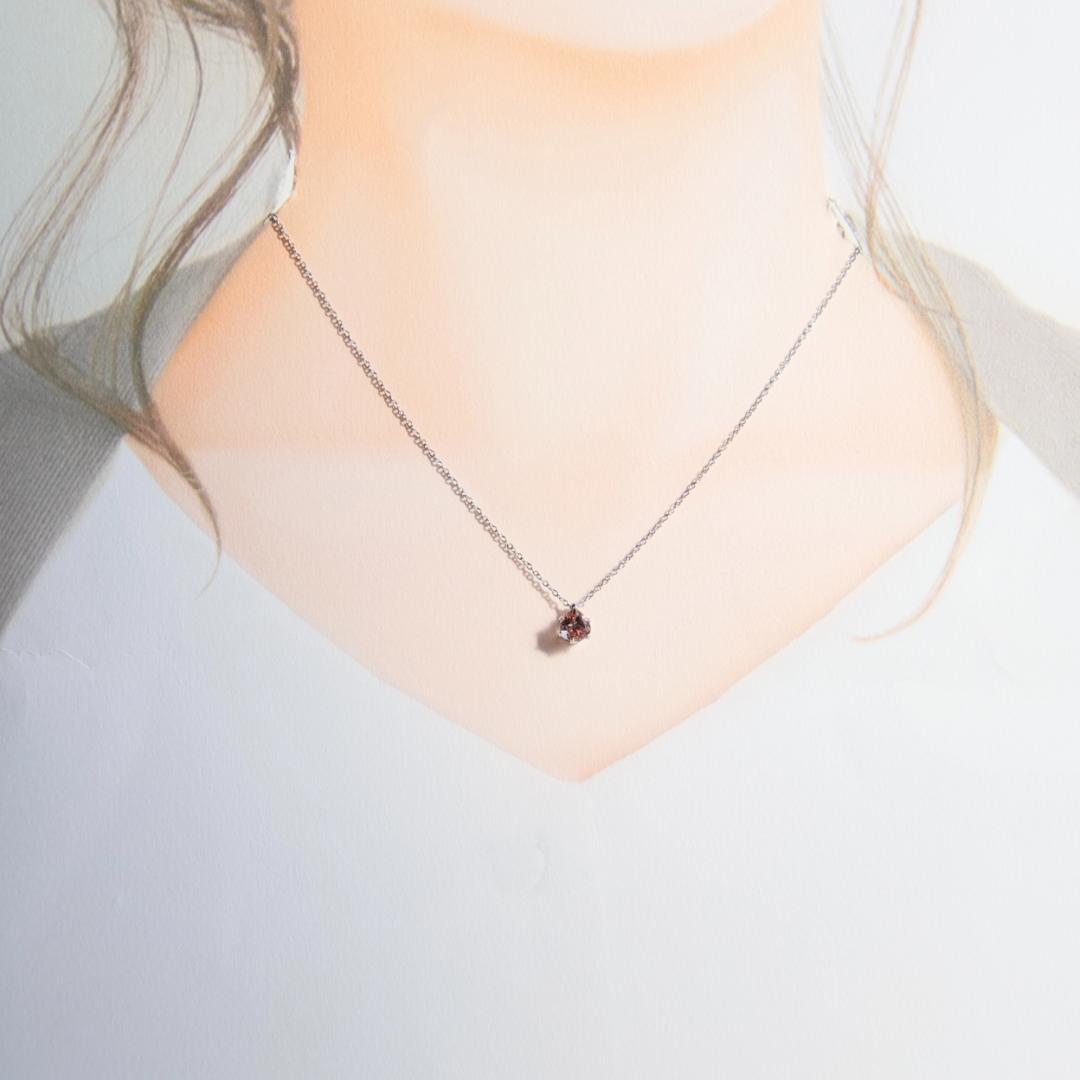 桜色　ピンクトルマリン　一粒ピアス　ネックレスセット