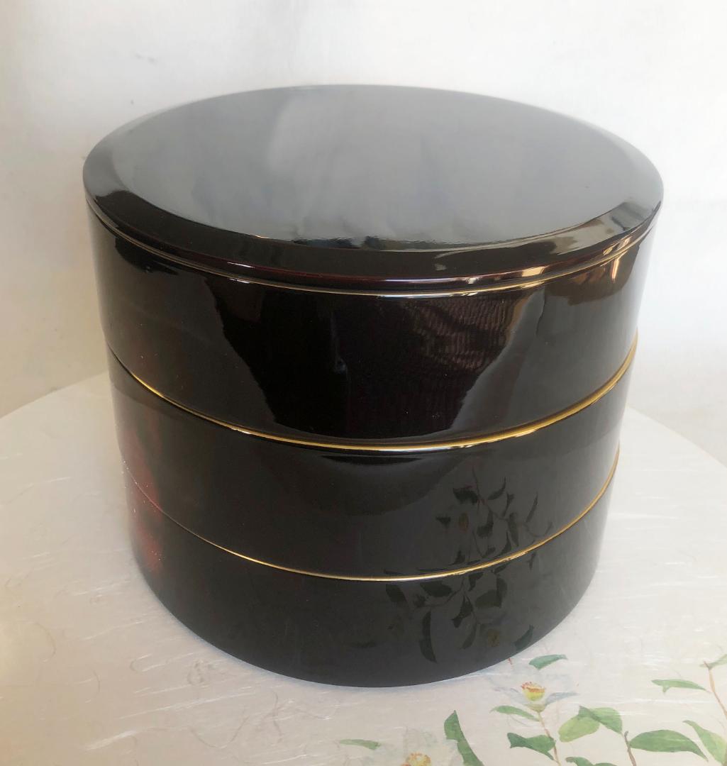 重箱 おせち 三段重 渕金溜塗内朱 6.5寸 20cm 漆器 木製 漆塗り