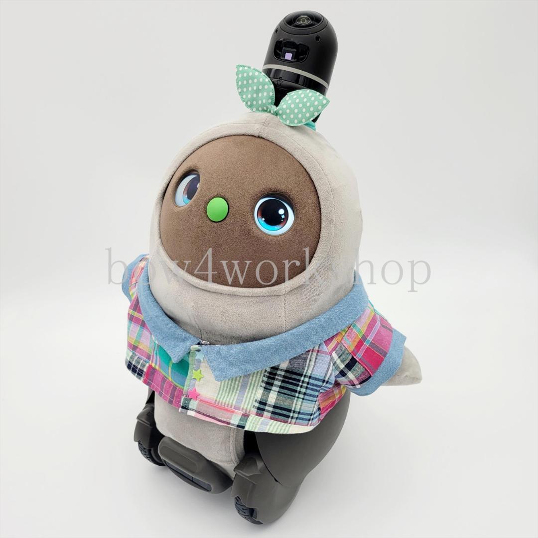 ラボット LOVOT ラボットの服ハンドメイド　チェック柄パッチワーク風シャツ