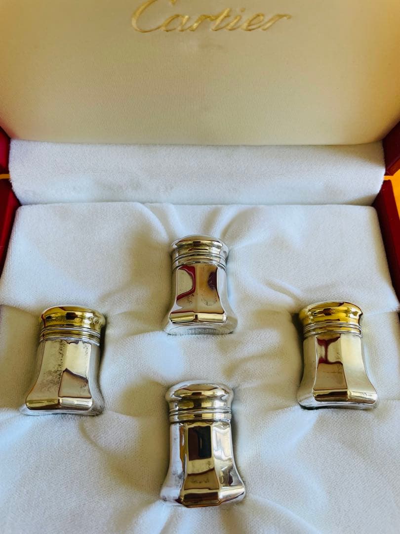 Cartier スターリングシルバー卓上スパイス4個セット