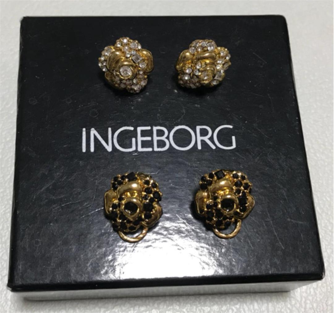 未使用 保管品 インゲボルグ INGEBRG イヤリング オニキス