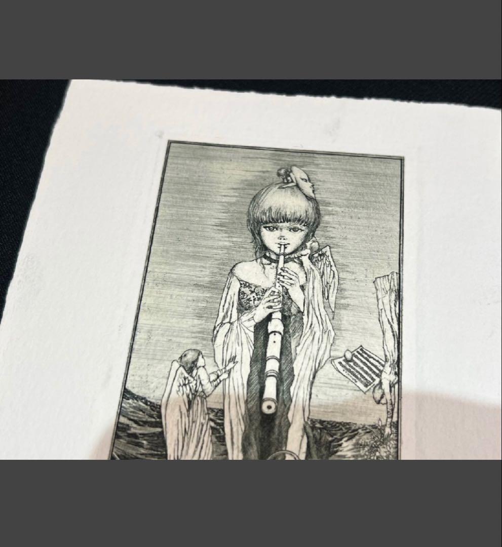 アルフォンスイノウエ リコーダーを吹く少女 アルフォンス井上 限定 サイン