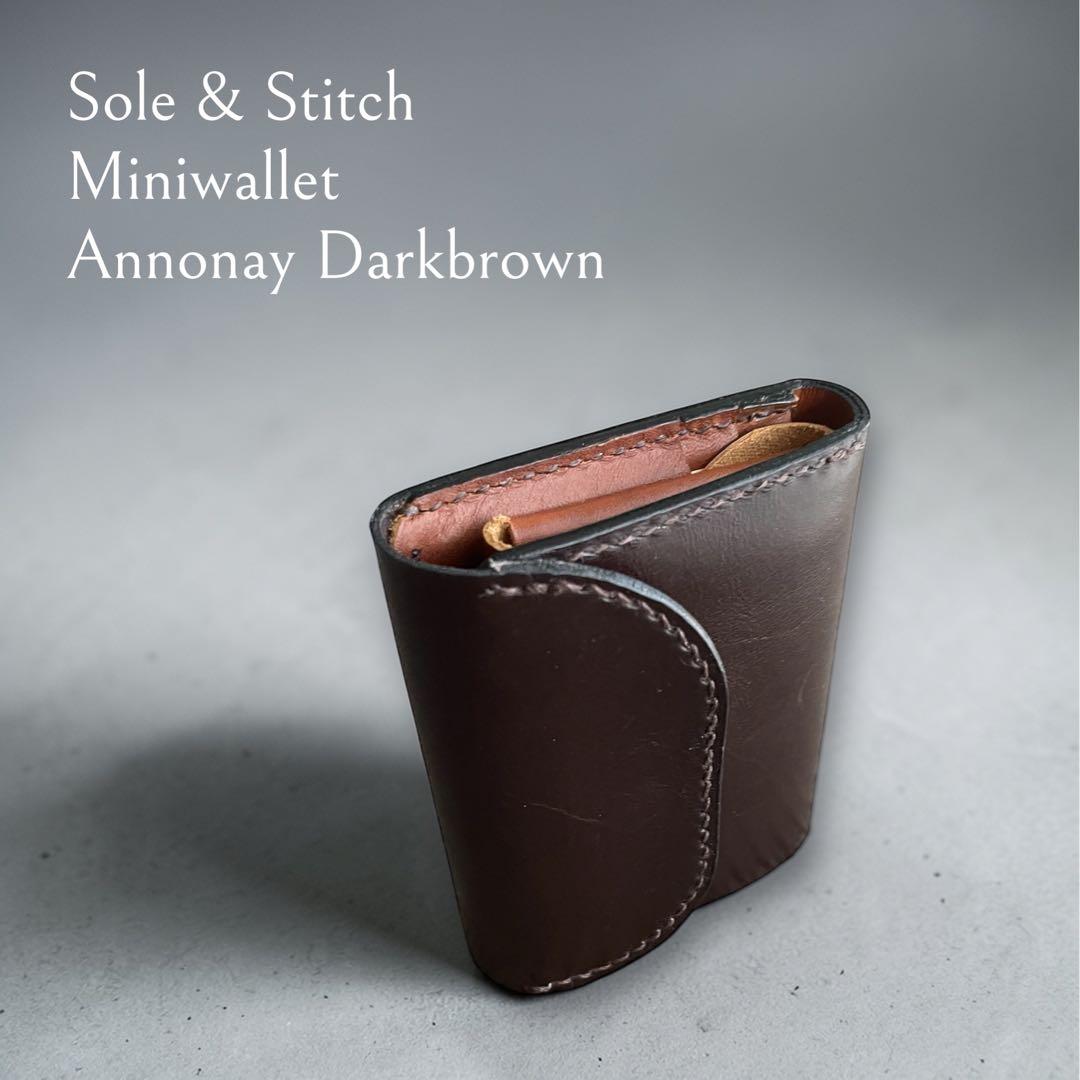 Sole & Stitch◆靴屋が作る革小物◆三つ折りウォレット／カーフブラウン
