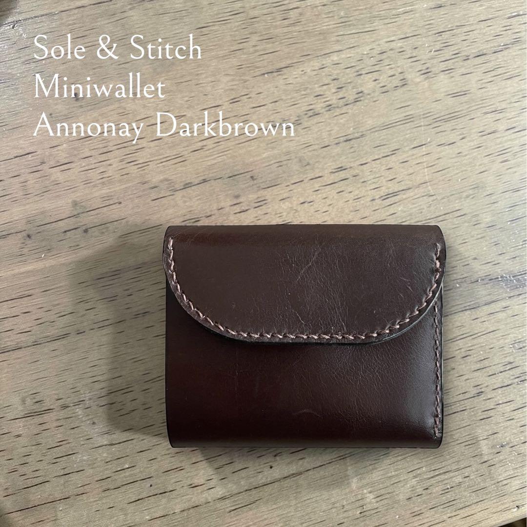 Sole & Stitch◆靴屋が作る革小物◆三つ折りウォレット／カーフブラウン