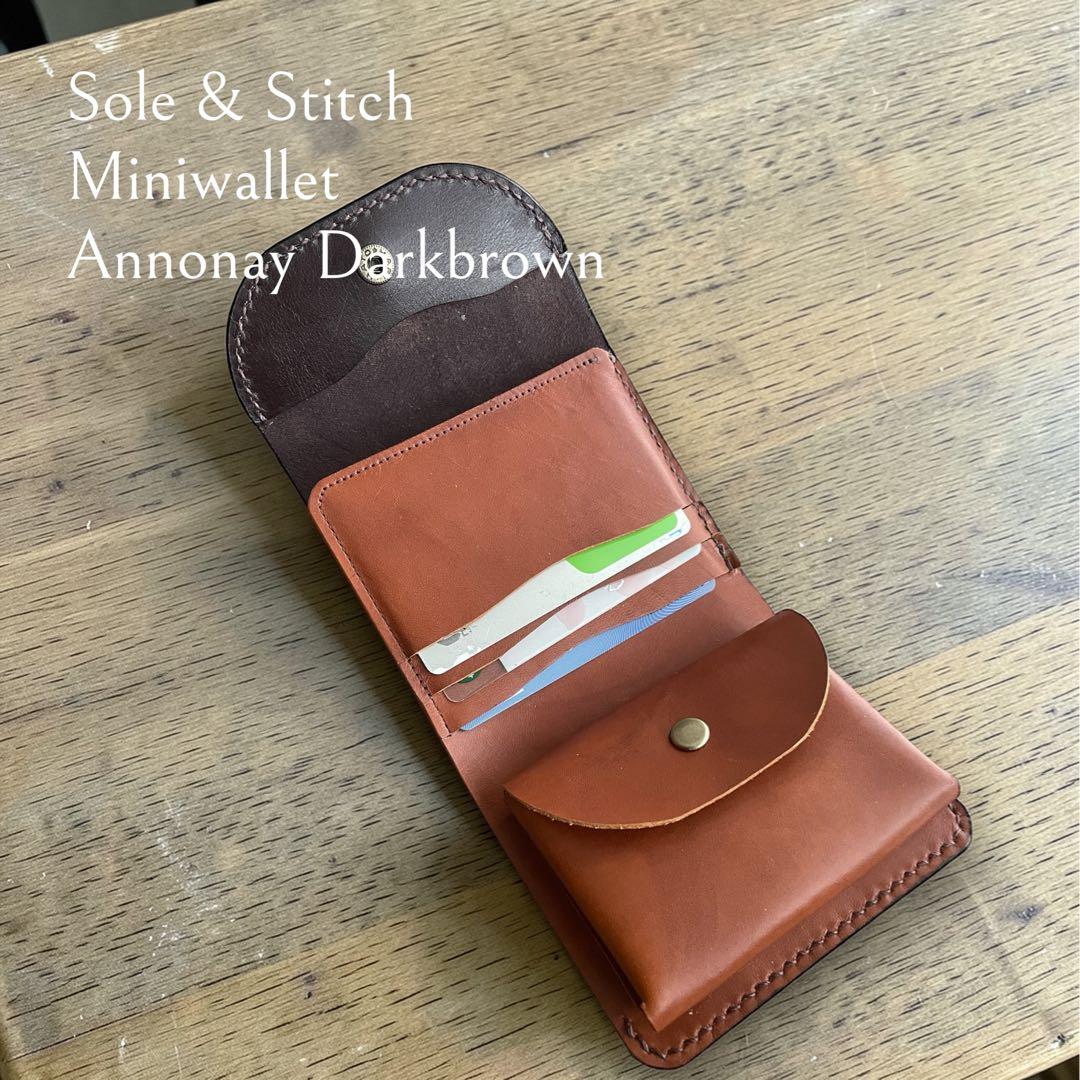 Sole & Stitch◆靴屋が作る革小物◆三つ折りウォレット／カーフブラウン
