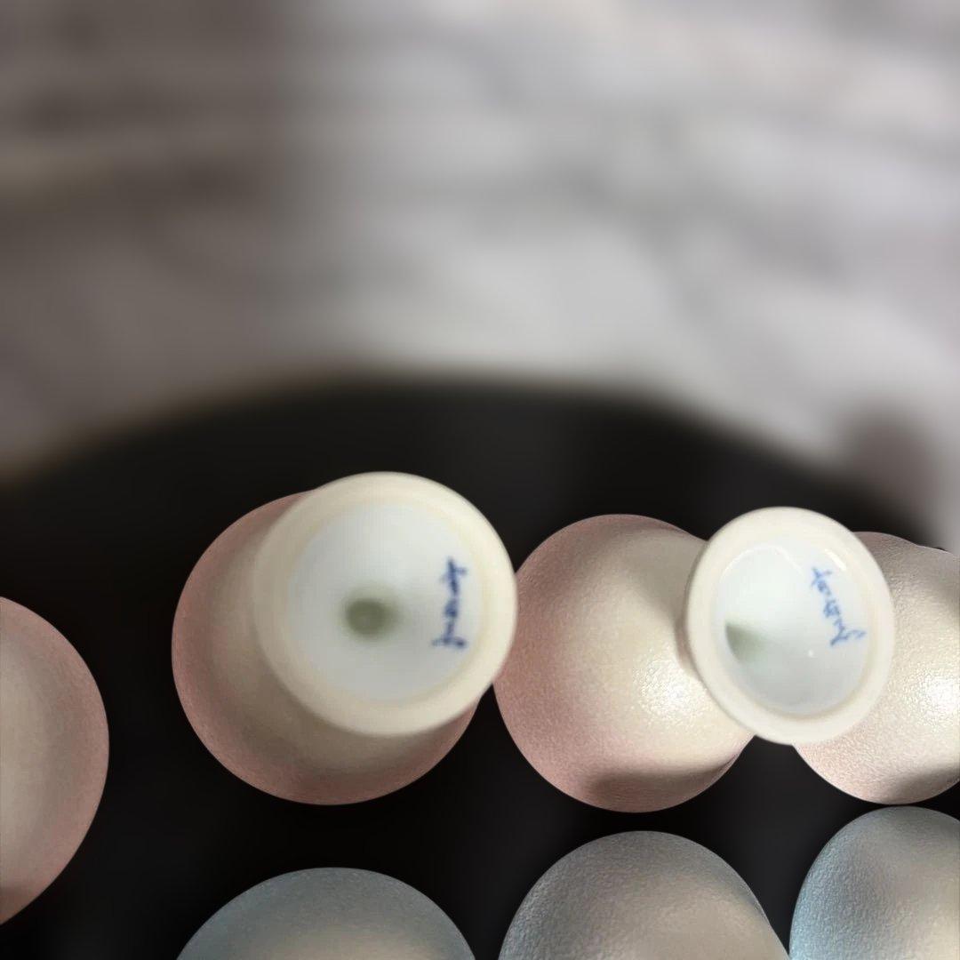 【有田焼】淡い三色の高台皿　10個