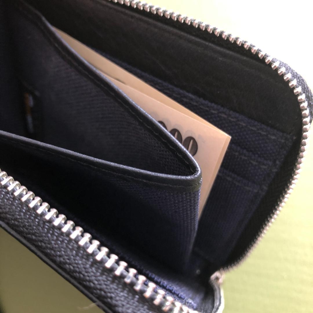 WAKU ネックウォレット コンパクト 財布 黒 ブラック レザー 革 小さい