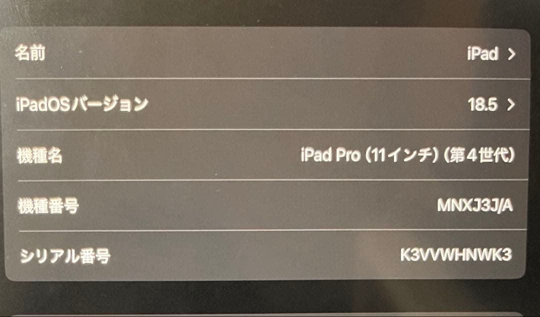 iPad Pro 11 4世代 512GB Wi-Fiモデル