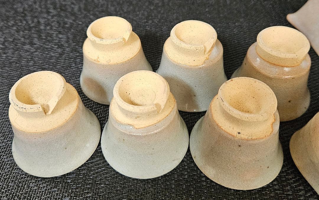 萩焼　秋芳陶苑　高野千山作　煎茶器揃い8点　茶注　湯冷まし　煎茶碗　共箱　煎茶具