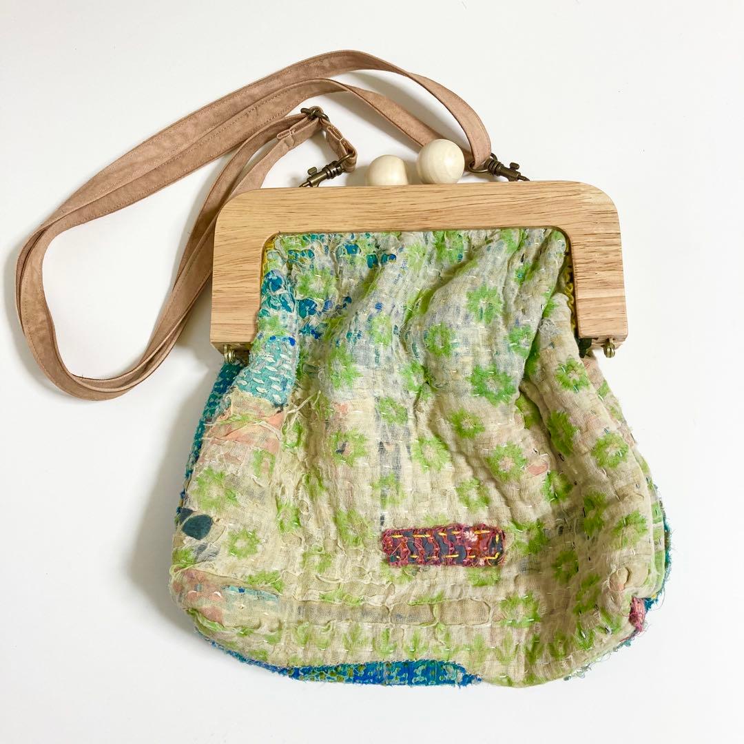 ハンドメイド　がま口ショルダーバック