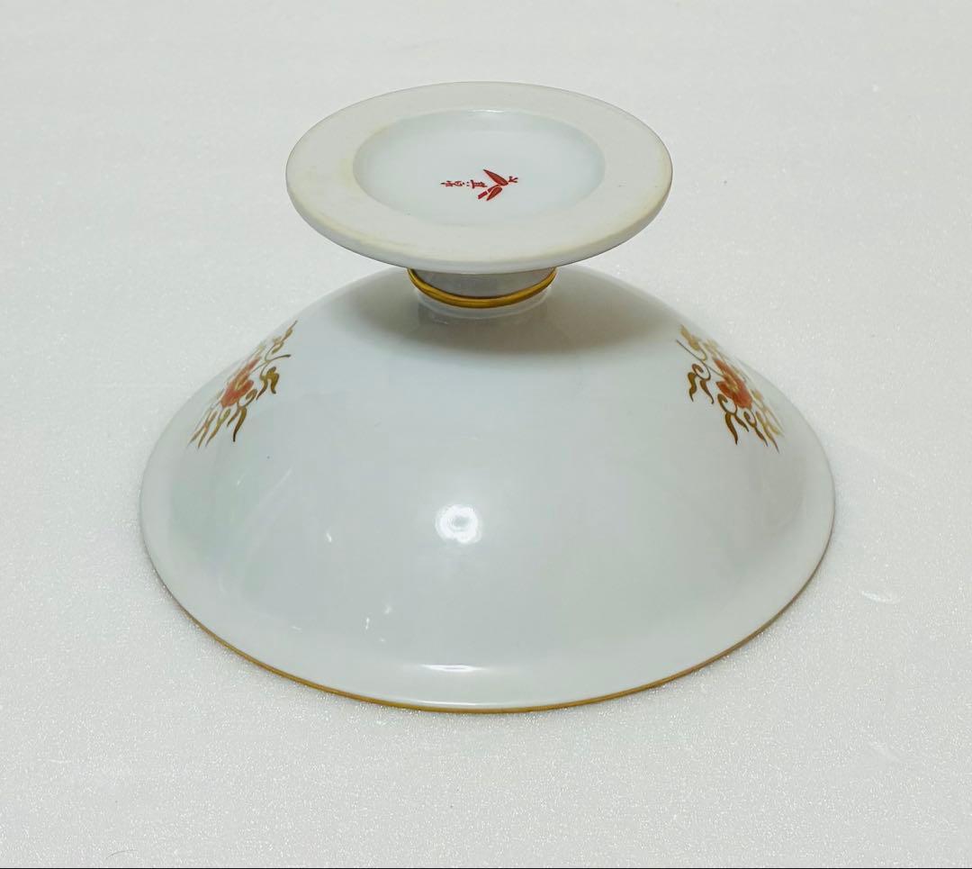 有田焼 賞美堂 其泉窯 黒外濃金松海鳳凰唐草文 明治香蘭社意匠 コンポート