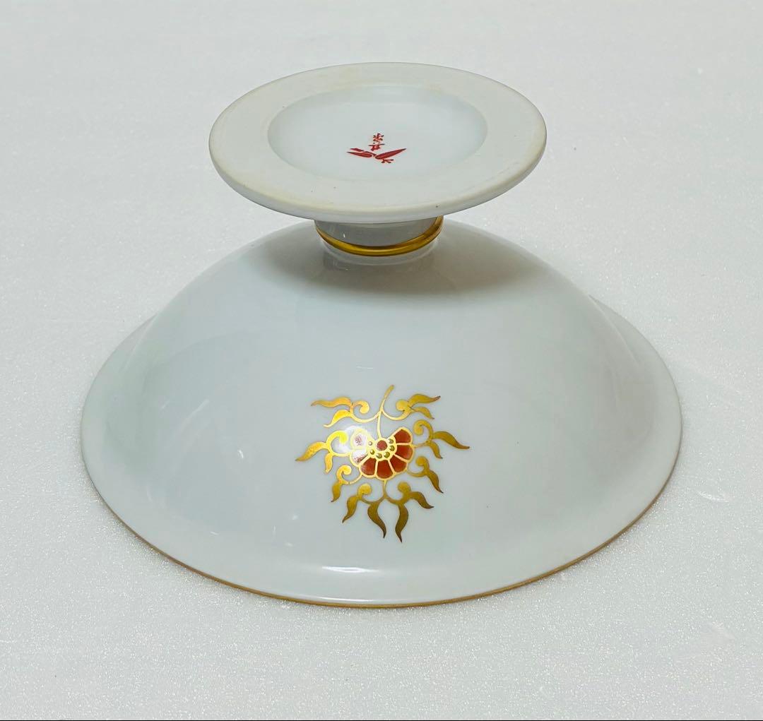 有田焼 賞美堂 其泉窯 黒外濃金松海鳳凰唐草文 明治香蘭社意匠 コンポート