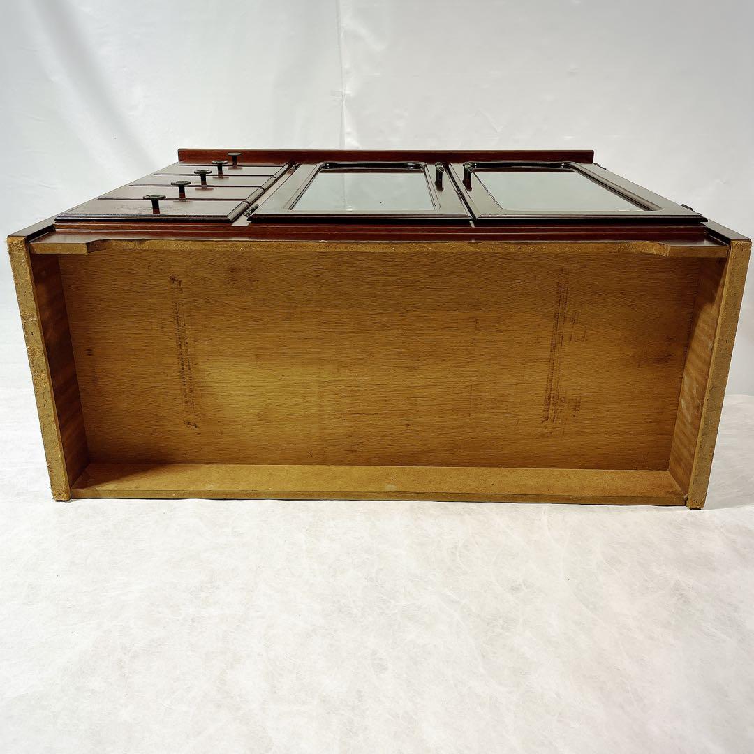 送料込 YAIRI キャビネット サイドボード 木製 ガラス扉 収納家具 レトロ