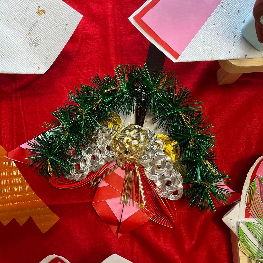 【バラ可】結納セット　水引　和風　インテリア　置物　鶴　亀　松竹梅　祝い事