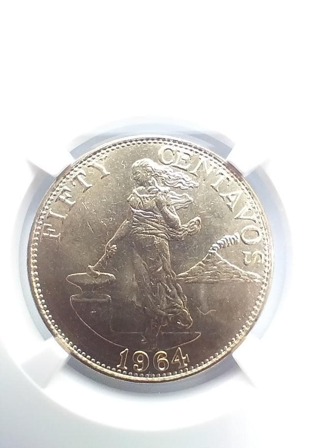 NGC MS64 1964 フィリピン 50C 005