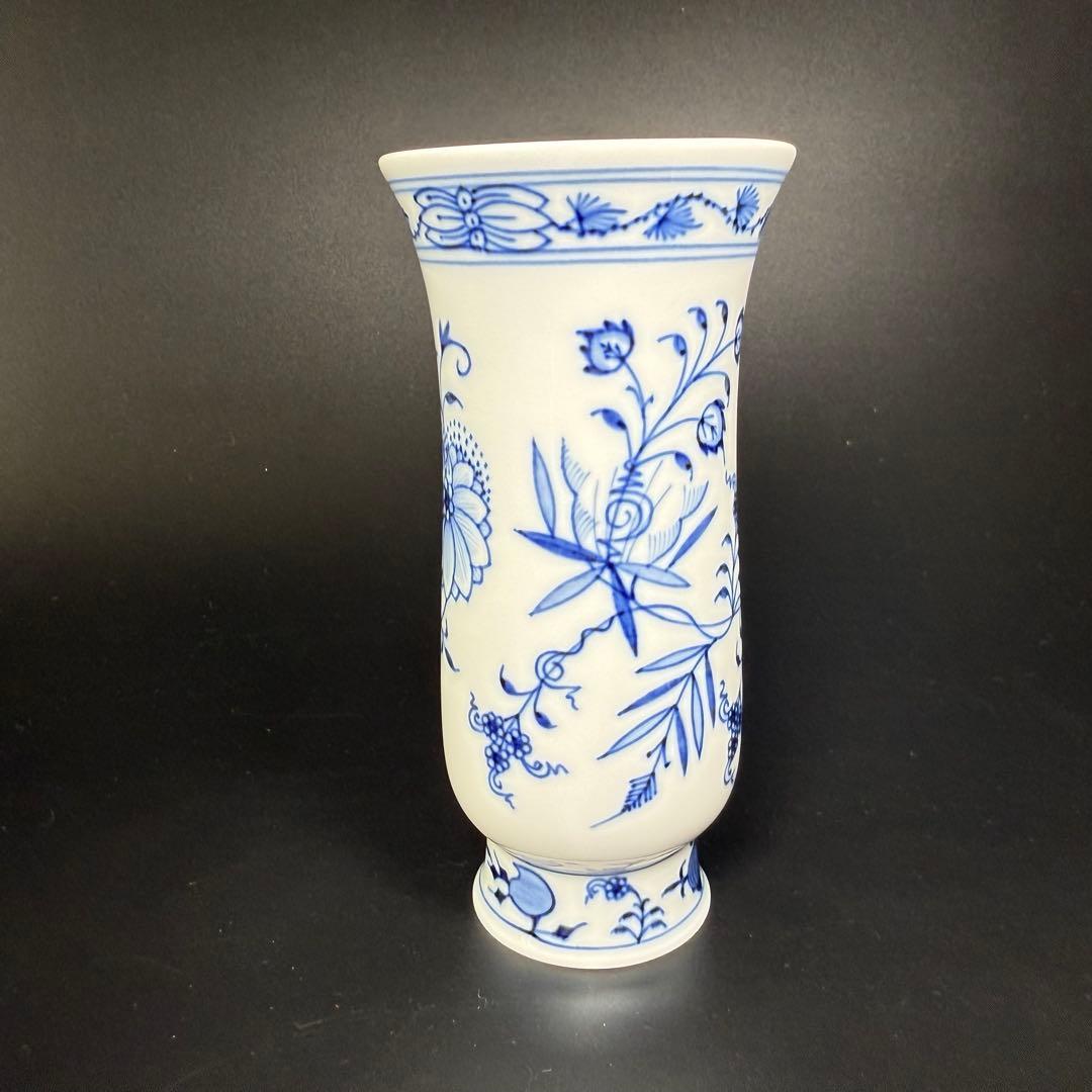 新品 マイセン ブルーオニオン フラワーベース 花瓶 (14cm)1点、1級品