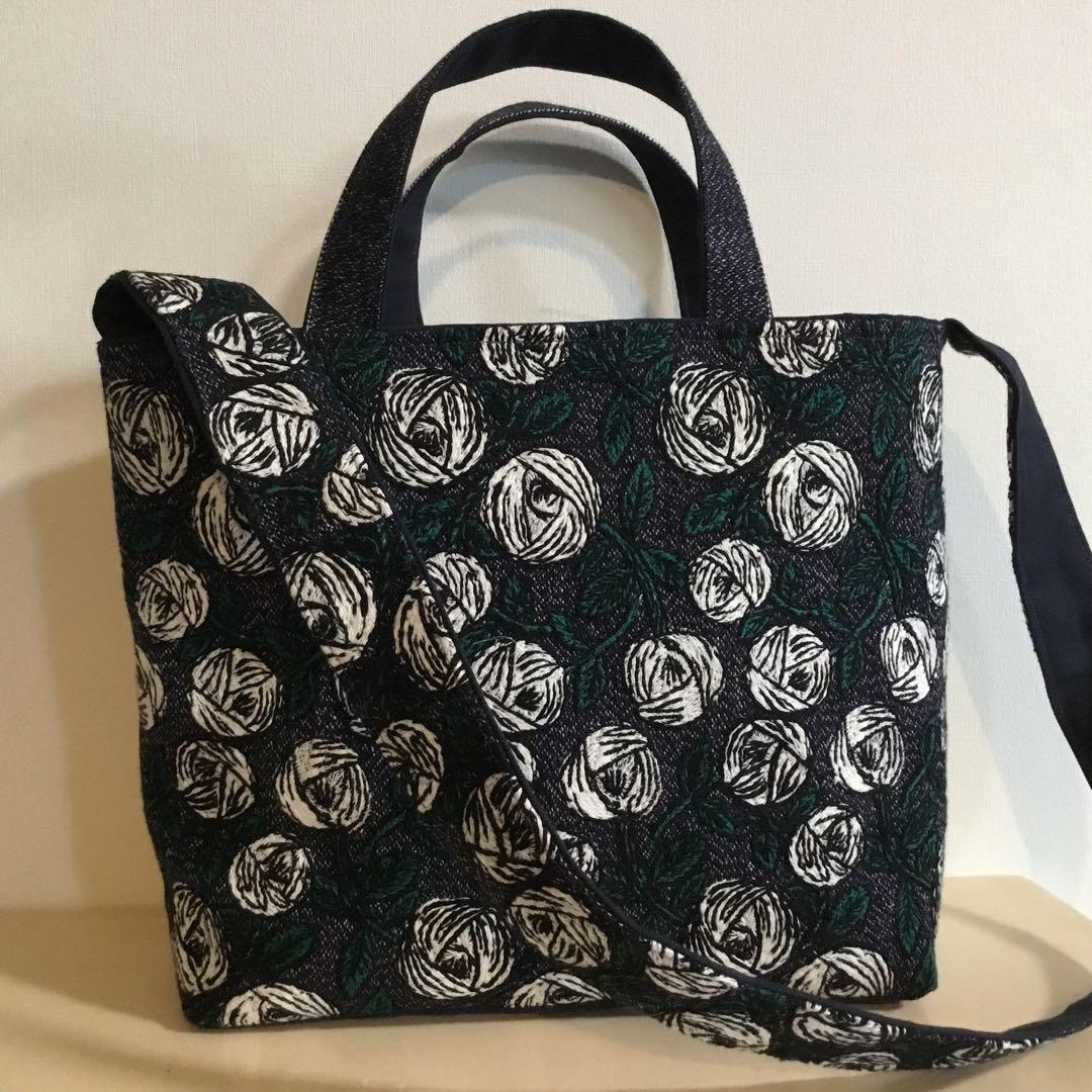 toka　ミナペルホネンrosy ネイビー　ショルダーバッグハンドメイド
