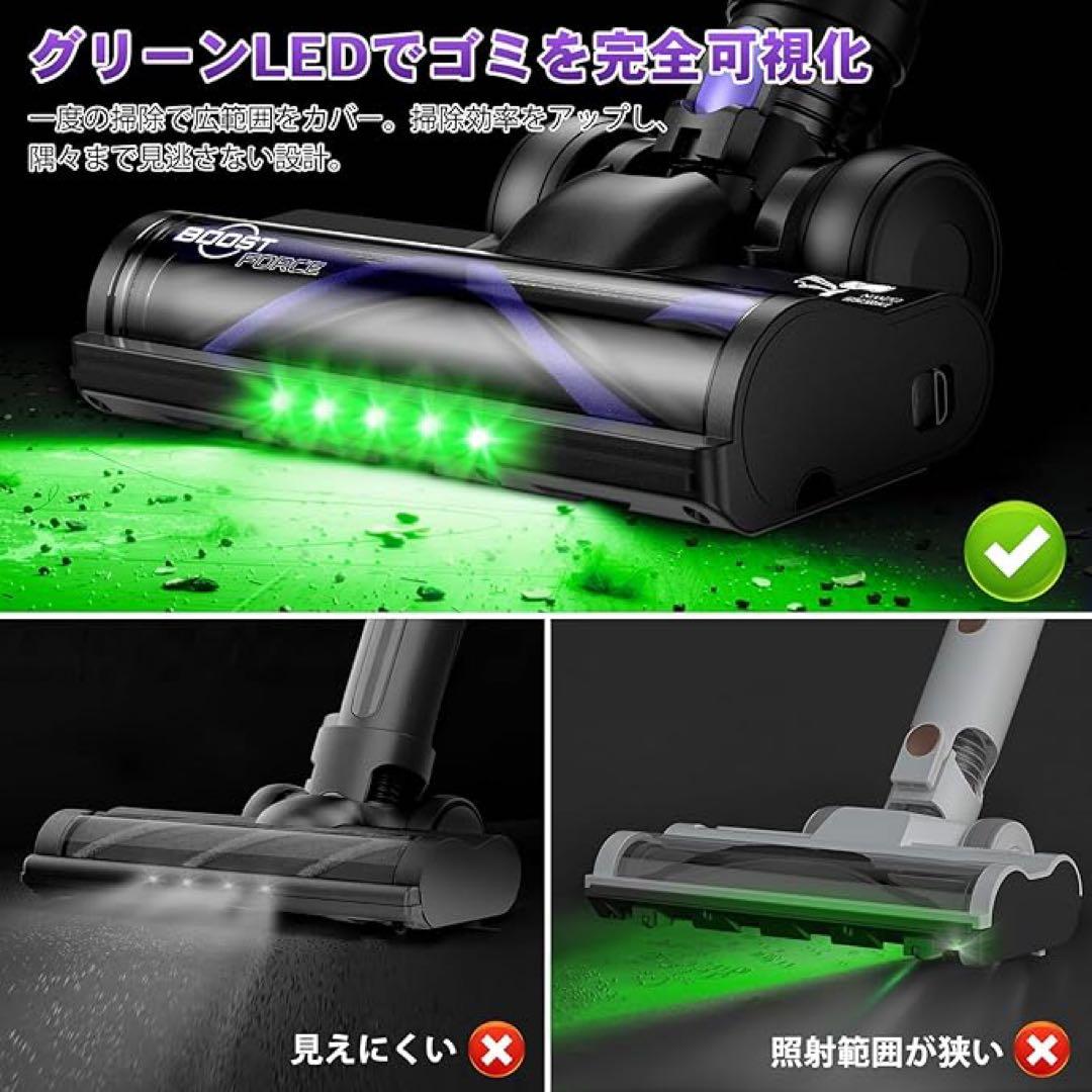 掃除機 コードレス 70000pa 超強力吸引 自立式 55分間連続稼働 LED