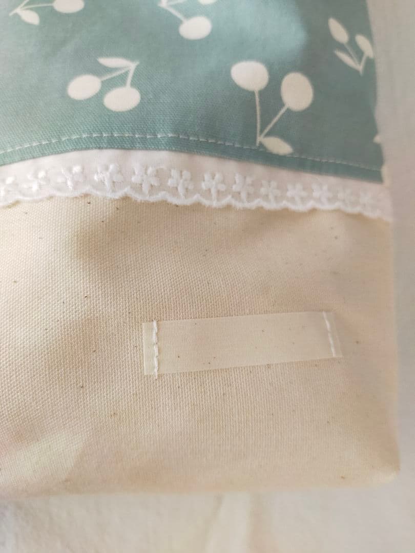 さくらんぼの入園入学セットハンドメイド　通園バッグ　上靴袋　給食袋　着替え袋　青