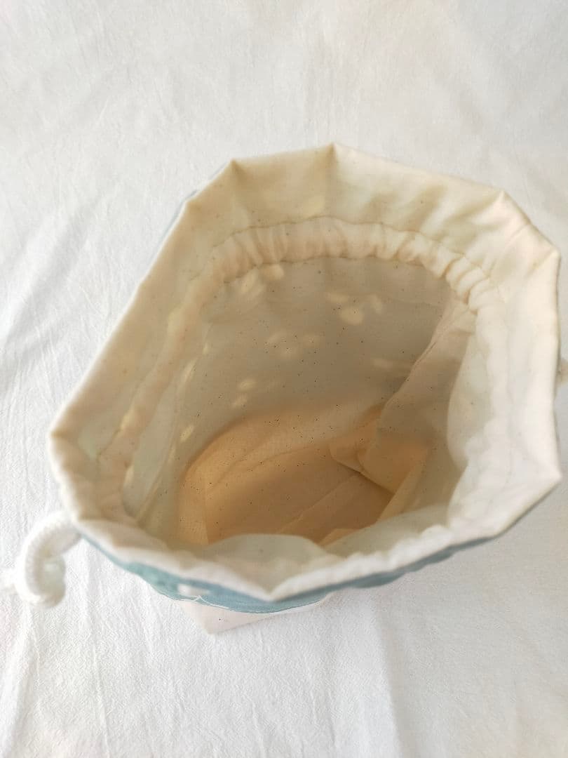 さくらんぼの入園入学セットハンドメイド　通園バッグ　上靴袋　給食袋　着替え袋　青