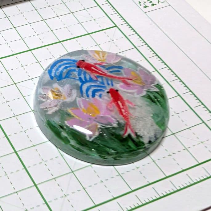 金魚　レジンヘアゴム　リメイク