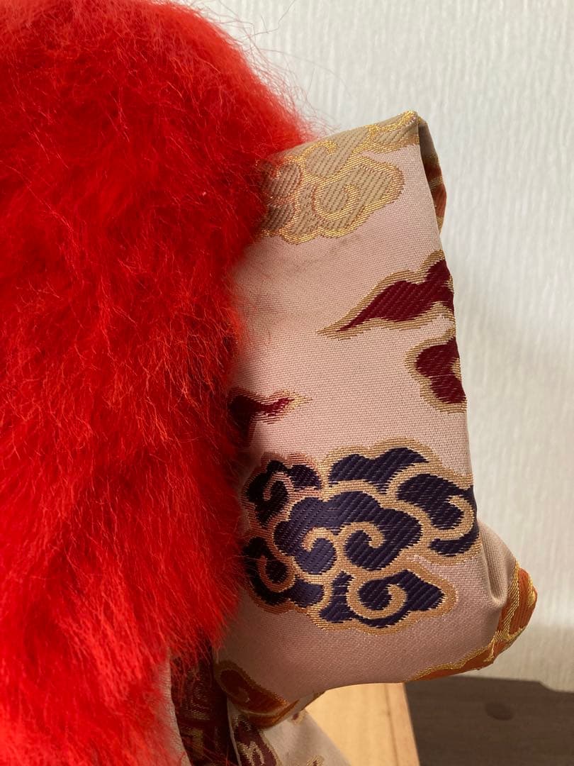 連獅子 高さ約45cm(台座含む) 日本人形 歌舞伎 昭和レトロ 骨董品