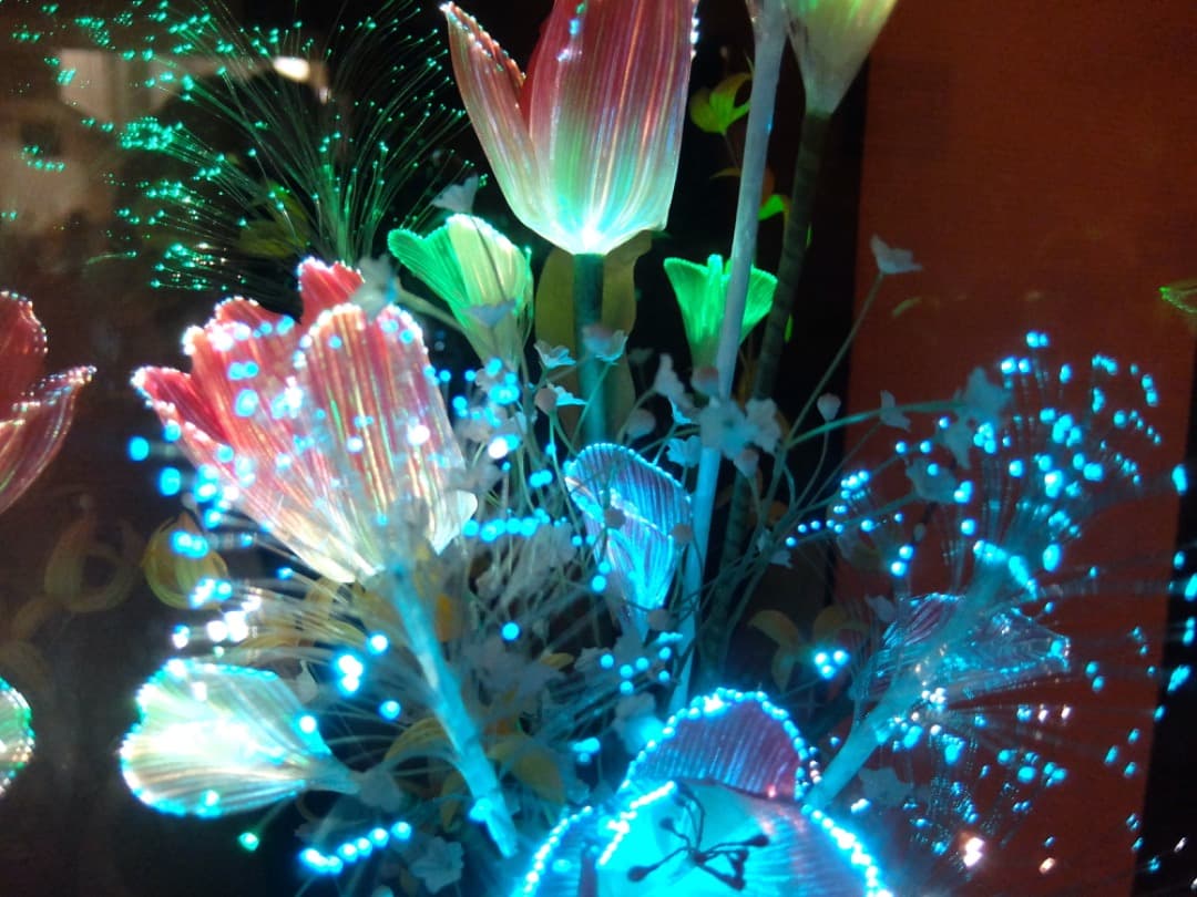 【美品＆BIGでゴージャス！】昭和レトロ 華麗で幻想的な光ファイバーフラワー