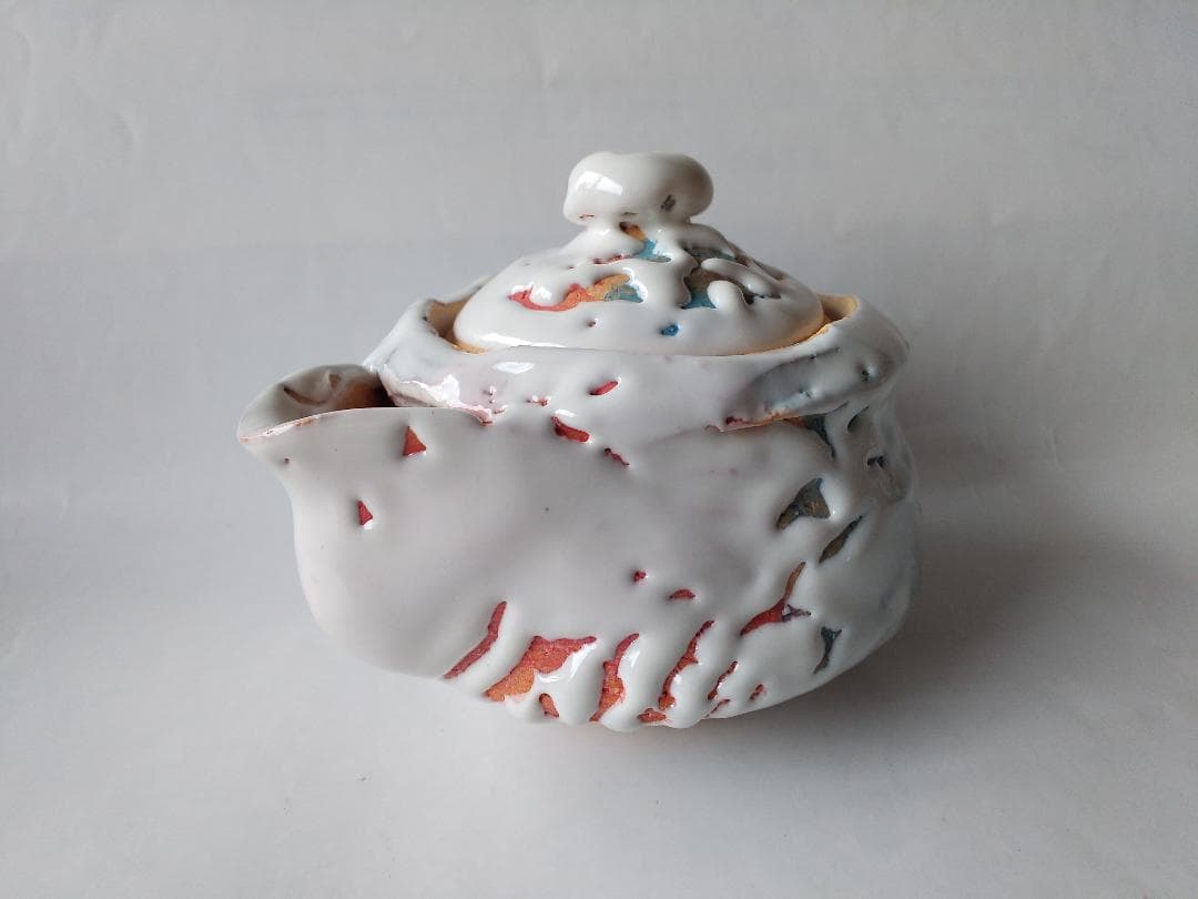 希少品 鬼萩 萩碗 宝瓶 佐々木建 作 萩煎茶器 共箱 煎茶道具 玉露 新品