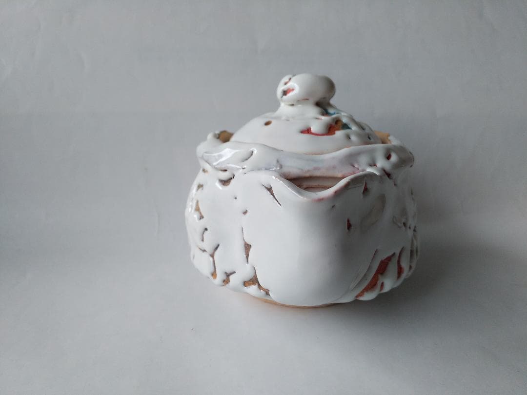 希少品 鬼萩 萩碗 宝瓶 佐々木建 作 萩煎茶器 共箱 煎茶道具 玉露 新品