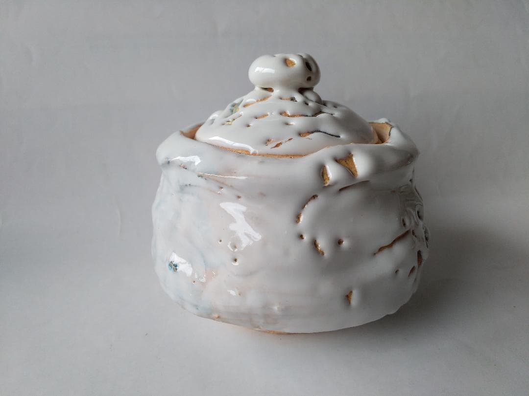 希少品 鬼萩 萩碗 宝瓶 佐々木建 作 萩煎茶器 共箱 煎茶道具 玉露 新品
