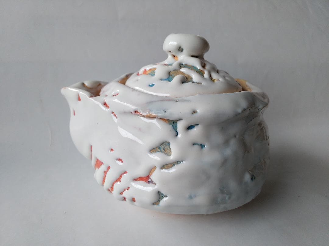 希少品 鬼萩 萩碗 宝瓶 佐々木建 作 萩煎茶器 共箱 煎茶道具 玉露 新品