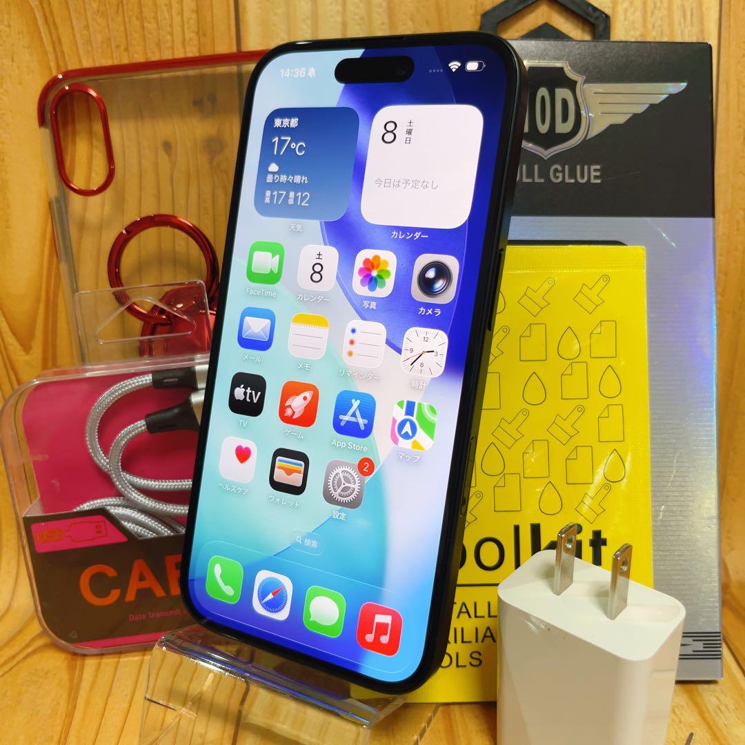 美品 SIMフリー 本体 iPhone 16 128 GB ブラック558
