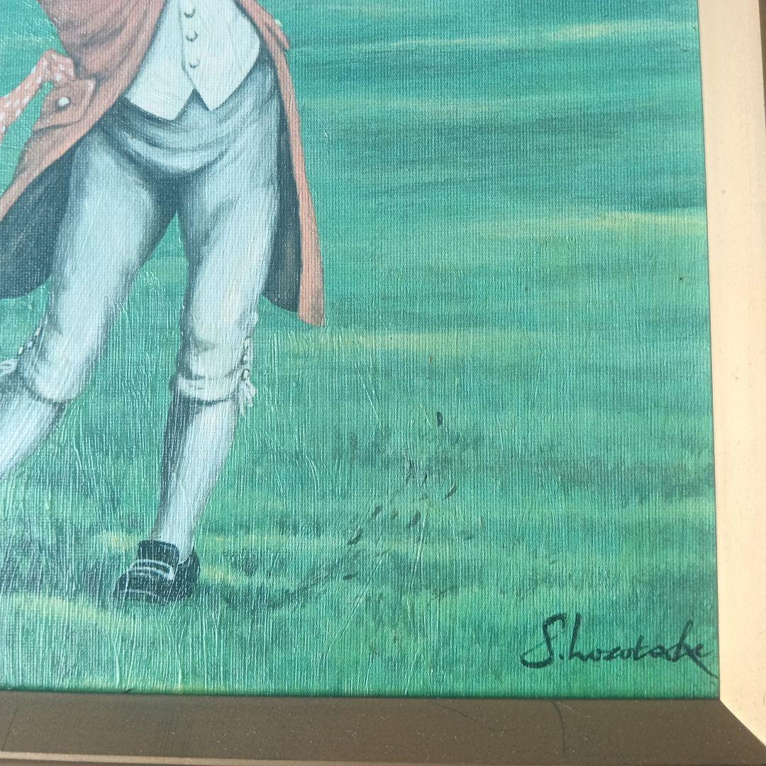 MIZUNO 希少 ゴルフをする紳士 油絵