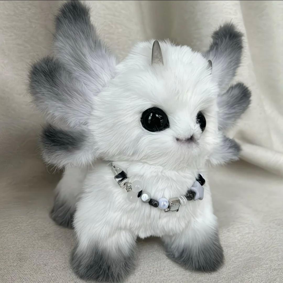 新品 ファンタジーキャット ファンタジー生物 ぬいぐるみ 幻想生物 黒天使猫