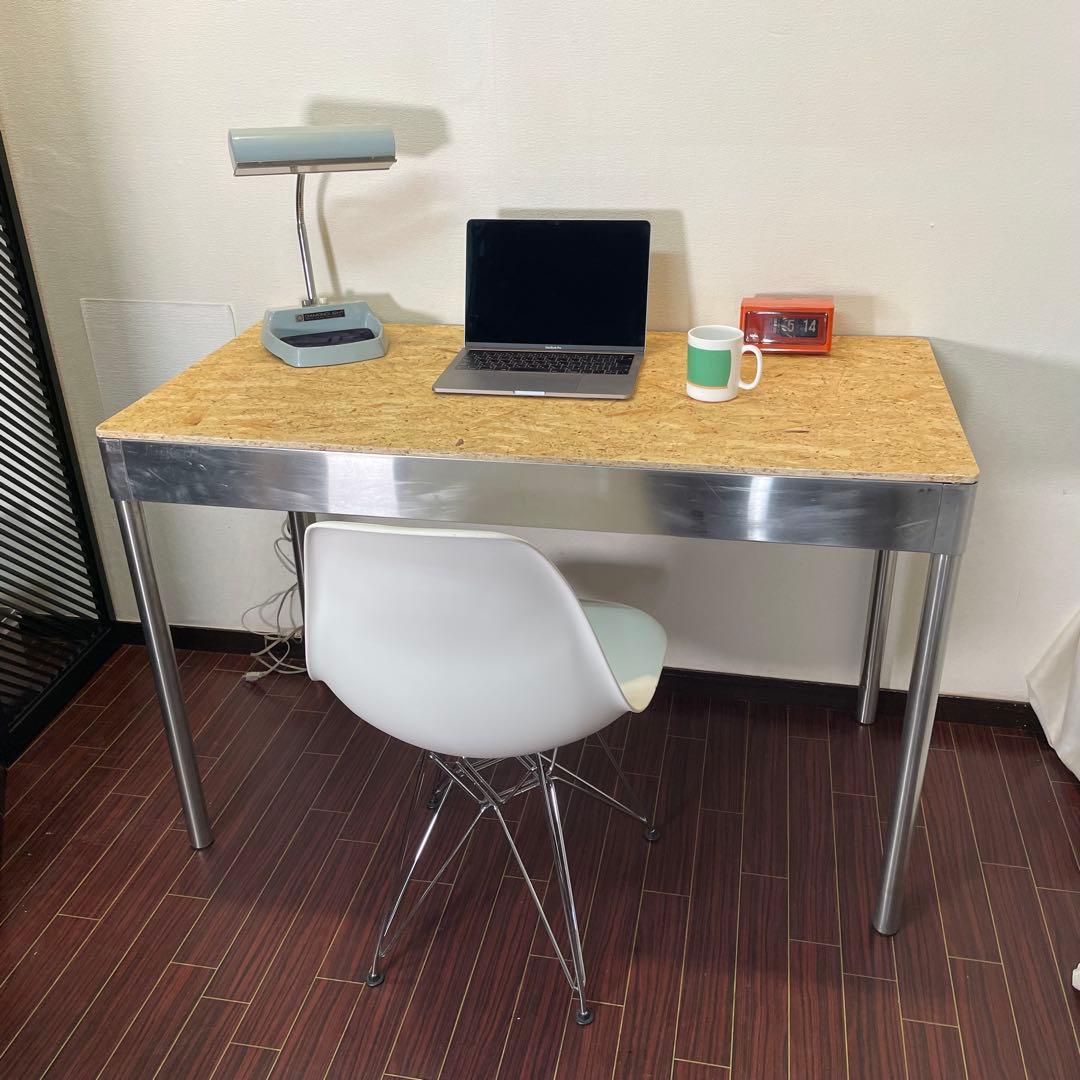 オリジナル ワークテーブル デスク 天板貼り替え済み インダストリアル 陳列台