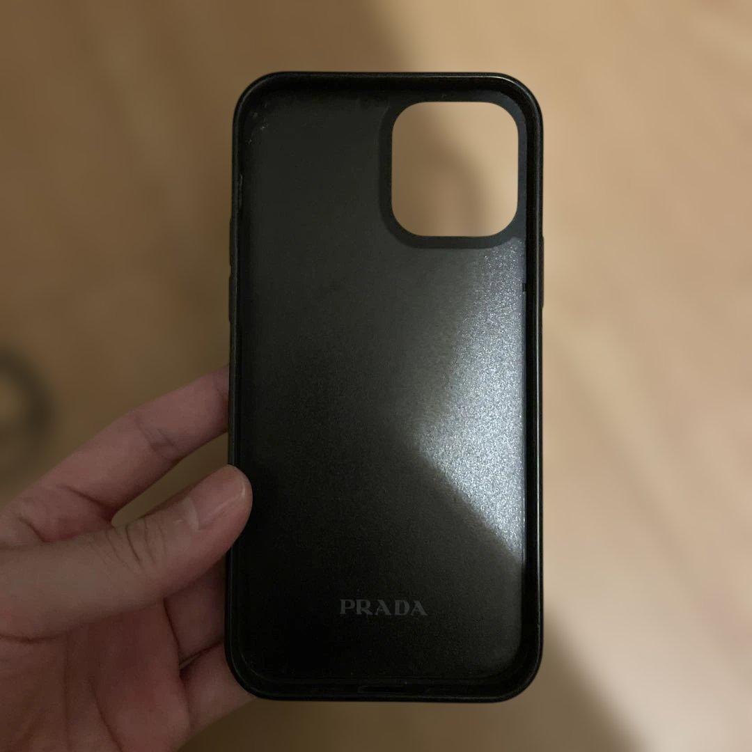 プラダ iPhone12/12Pro ケース ブラック 三角ロゴ