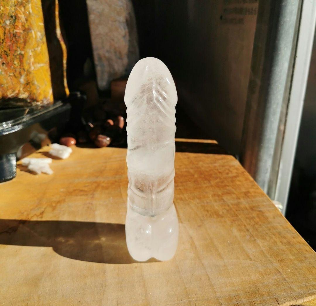 水晶　男根　558グラム　珍石　クリスタル 鑑賞石　石