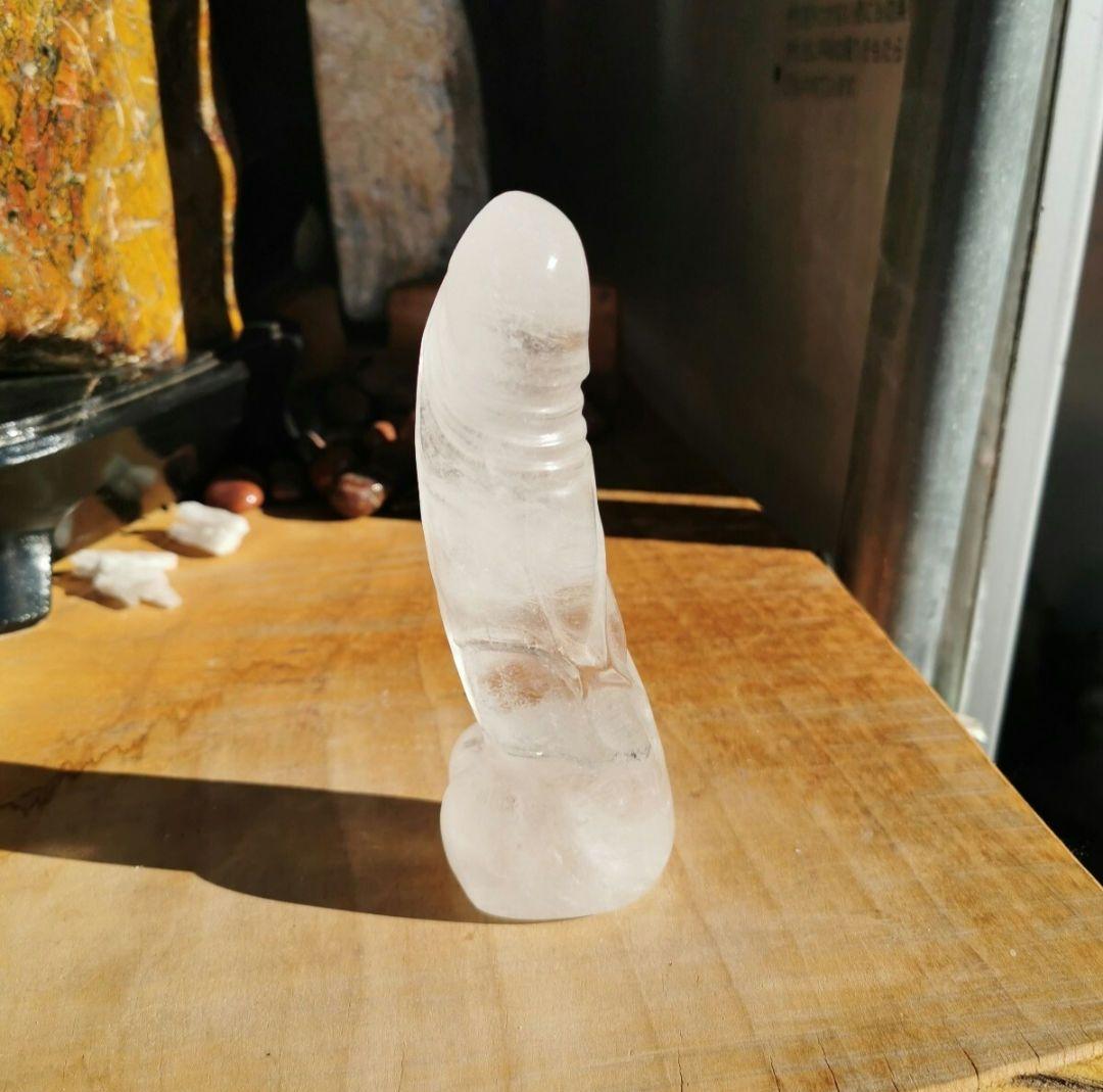 水晶　男根　558グラム　珍石　クリスタル 鑑賞石　石