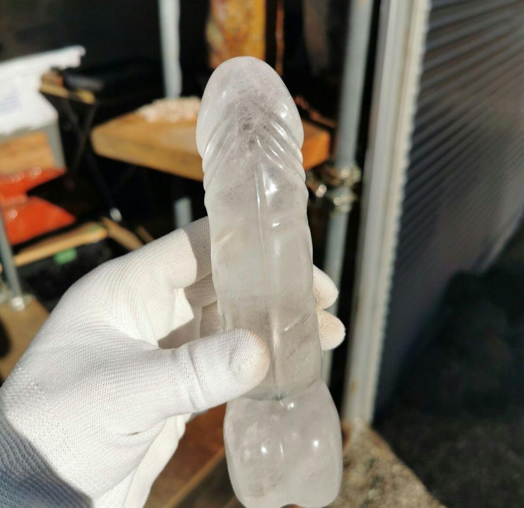 水晶　男根　558グラム　珍石　クリスタル 鑑賞石　石
