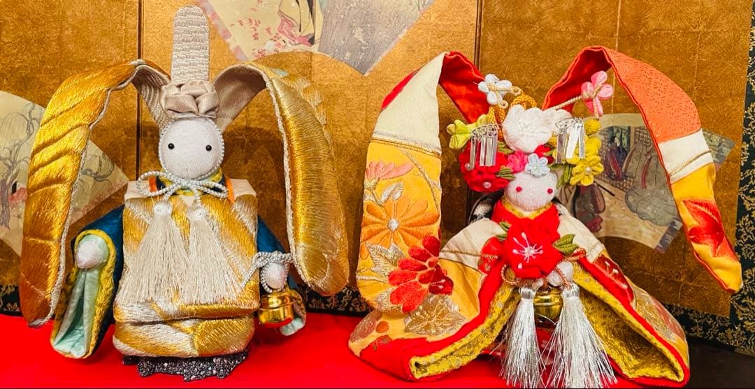ふっち様ご検討用になります。おばあちゃんのハンドメイド　着物うさぎ男の子人形