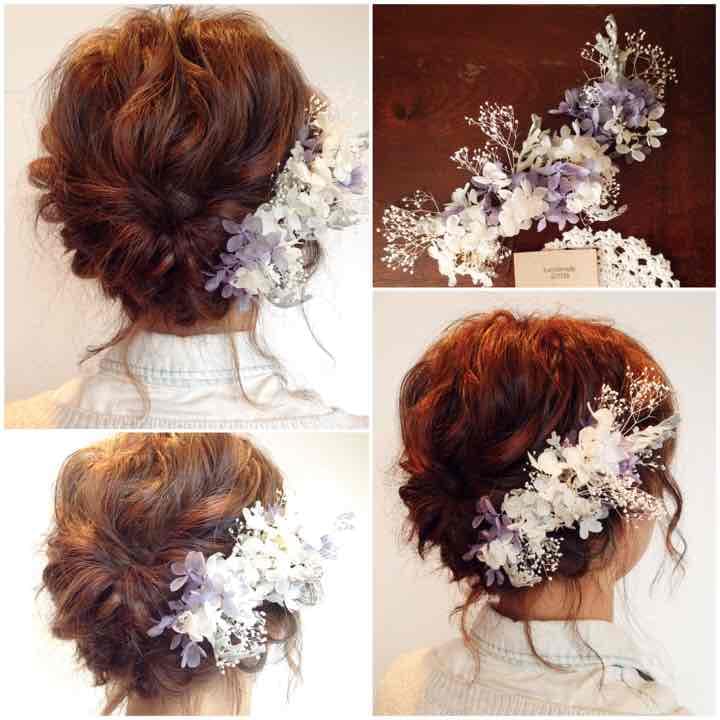 めみ様 本物花 ナチュラルクラッシック 髪飾り 卒業 入学 ブライダル