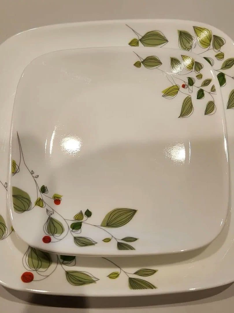 コレール CORELLE スクエア 皿 セット 中2枚 小5枚 グリーンブリーズ